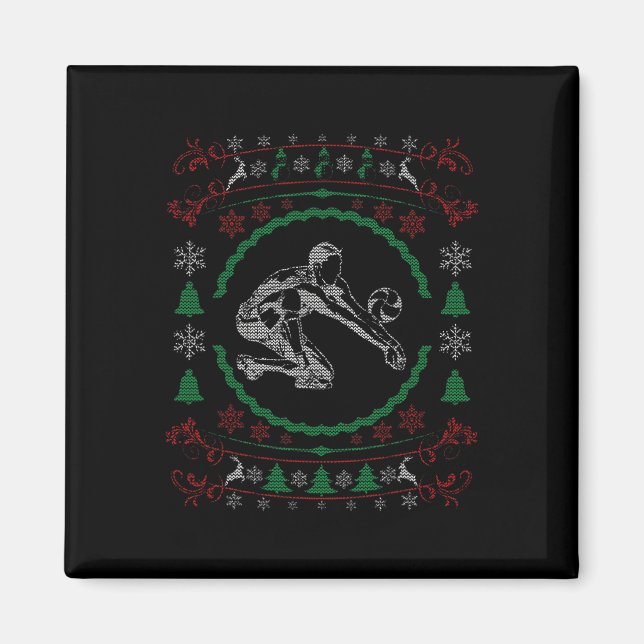 Ugly Christmas Style Volleyball Funny Xmas  Magnet (Front)