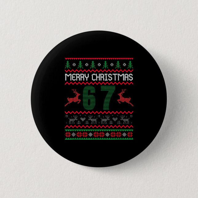 Ugly Christmas Sweater 67 Design  Button (Front)