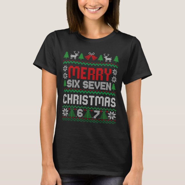 Ugly Christmas Sweater 67 Six Seven 6 7 Meme Funny (Front)