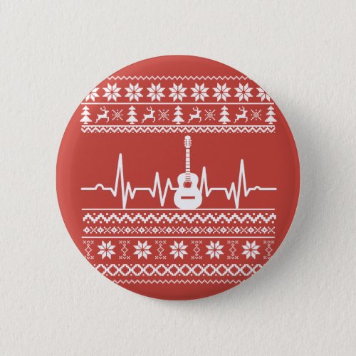ugly christmas sweater acoustic guitar button