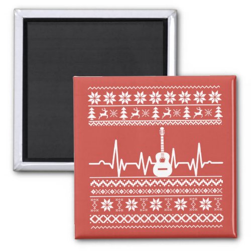 ugly christmas sweater acoustic guitar magnet