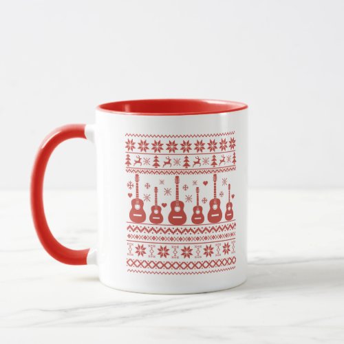 ugly christmas sweater acoustic guitar mug