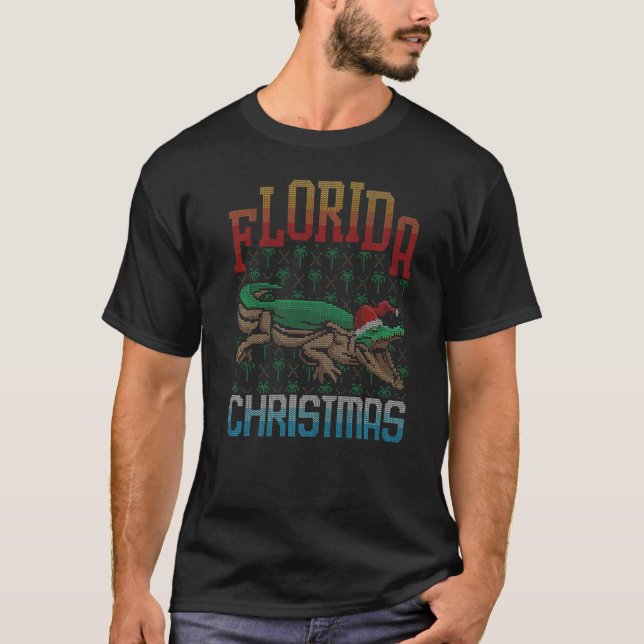 Ugly Christmas Sweater Alligator Reptile Florida C (Front)