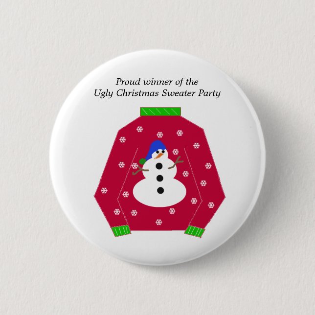 Ugly Christmas Sweater Award Button (Front)