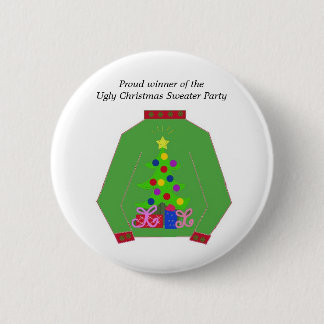Ugly Christmas Sweater Award Pinback Button