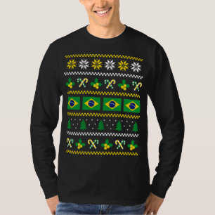 Ugly Christmas Sweater Brazil Flag, Half Brazilian