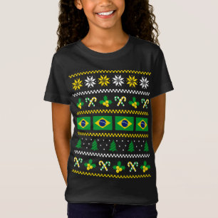 Ugly Christmas Sweater Brazil Flag, Half Brazilian