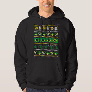Ugly Christmas Sweater Brazil Flag, Half Brazilian