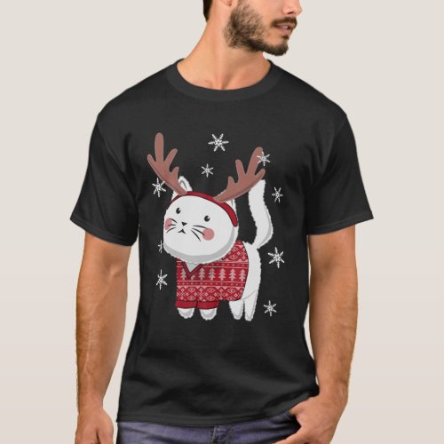 Ugly Christmas Sweater Cat Reindeer Antlers Headba