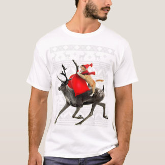 Ugly Christmas Sweater Cat Reindeer Shirt Ca