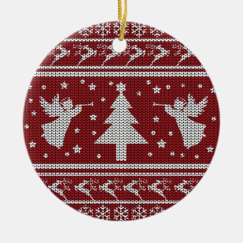 Ugly Christmas Sweater Ceramic Ornament