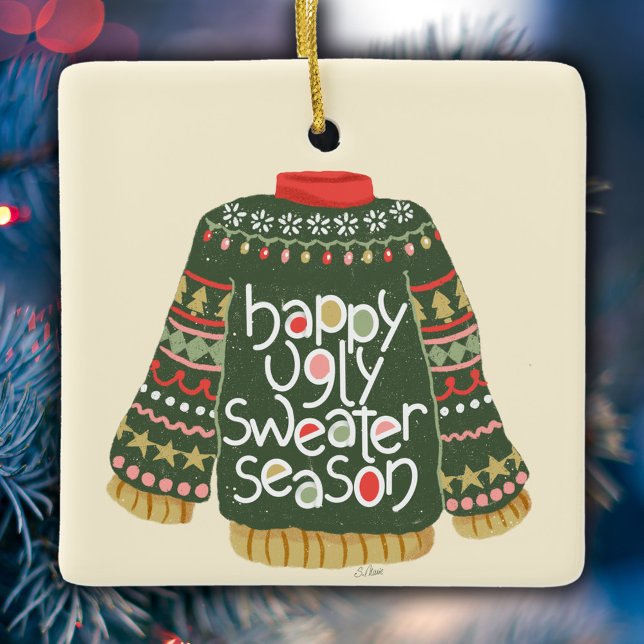 Ugly Christmas Sweater Ceramic Ornament (Creator Uploaded)