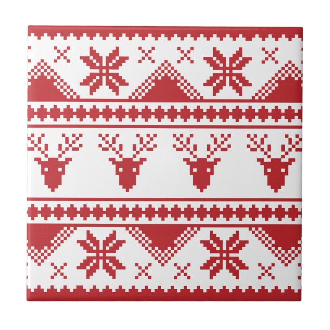ugly christmas sweater ceramic tile (Front)