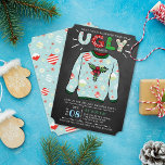 Ugly Christmas Sweater Chalkboard Holiday Party Invitation<br><div class="desc">Celebrate the holidays in style this Christmas with these trendy ugly sweater holiday party invitations. The design is easy to personalize with your own wording and your guests will be thrilled when they receive these fabulous invites.</div>