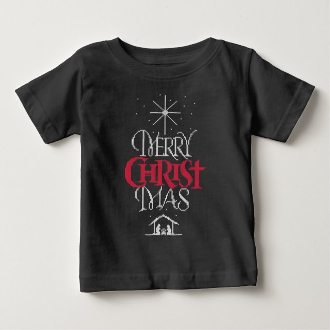 Ugly Christmas Sweater Christian Christ Jesus Baby (Front)
