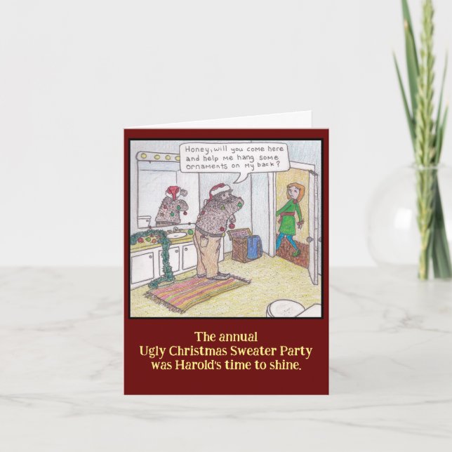 Ugly Christmas Sweater Christmas Card (Front)