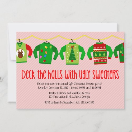Ugly Christmas Sweater Christmas Party Invitation