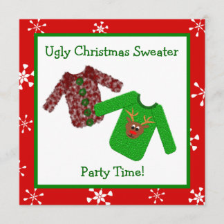 Ugly Christmas Sweater Christmas Party Invitations