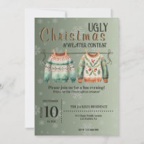 Ugly Christmas Sweater Contest Invitations Custom