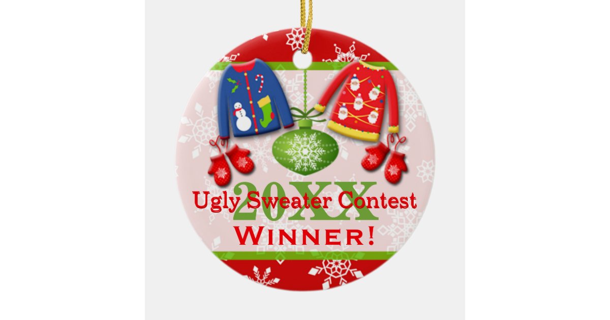 ugly christmas sweater contest winner ornament 4 zazzle com ugly christmas sweater contest winner ornament 4 zazzle com