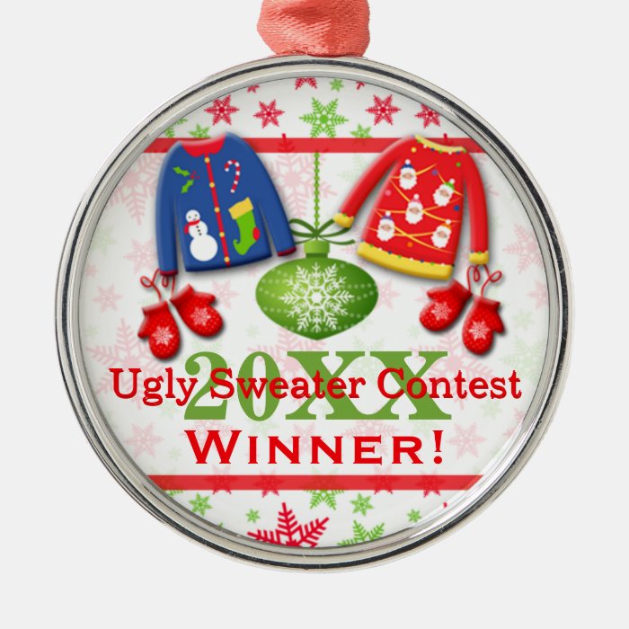 ugly christmas sweater contest winner ornament 7 zazzle ugly christmas sweater contest winner ornament 7 zazzle