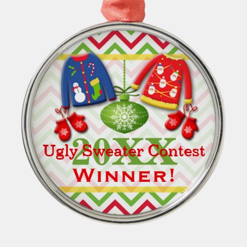 Ugly Christmas Sweater Contest Winner Ornament 8