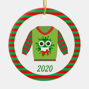 Ugly Christmas Sweater Covid Coronavirus 2020 Ceramic Ornament