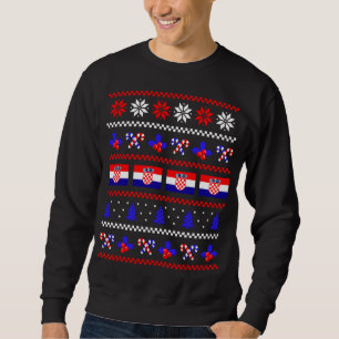Ugly Christmas Sweater Croatia Flag, Half Croatian