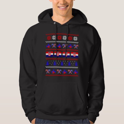 Ugly Christmas Sweater Croatia Flag Half Croatian