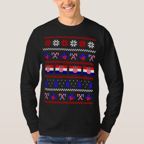 Ugly Christmas Sweater Croatia Flag Half Croatian