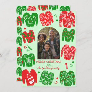 UGLY CHRISTMAS SWEATER Cute Custom PHOTO Holiday Card