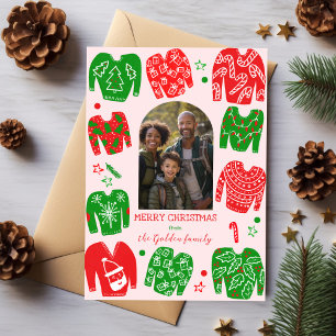 UGLY CHRISTMAS SWEATER Cute Custom PHOTO Holiday Card
