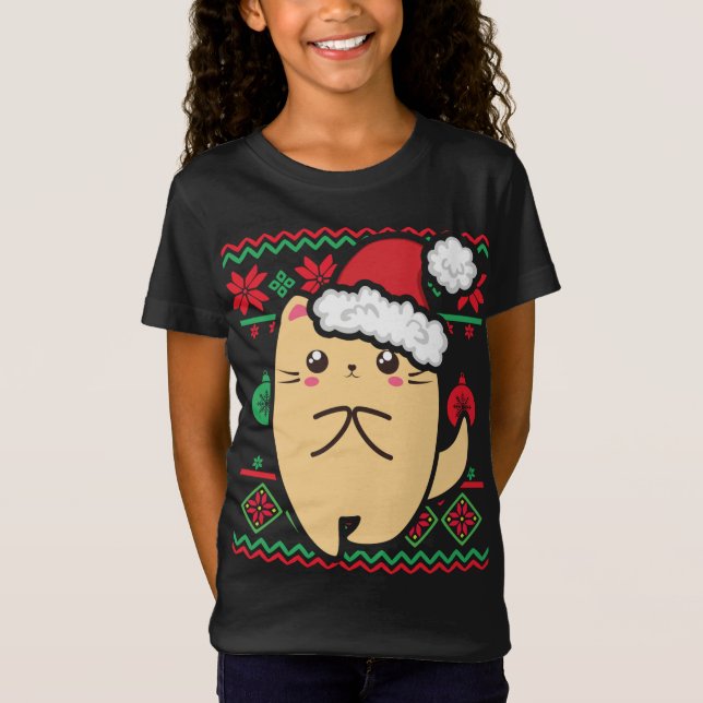 Ugly Christmas Sweater Cute Kawaii Anime Chibi Shy (Front)