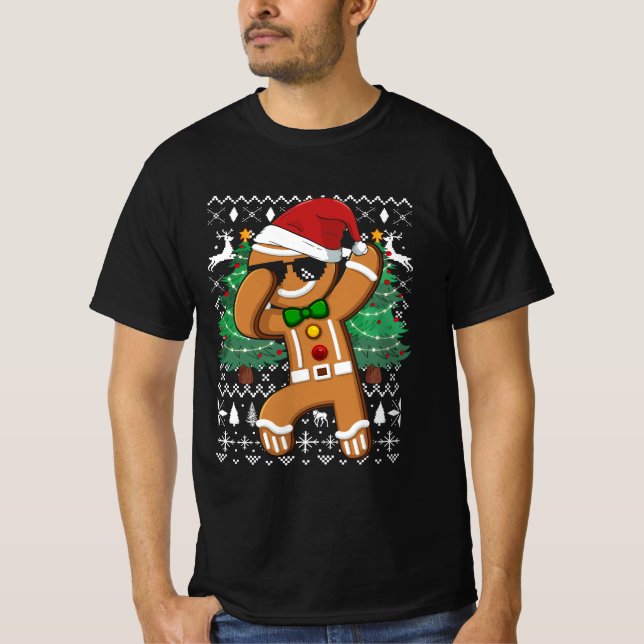 Ugly Christmas Sweater Dabbing Gingerbread Man San (Front)