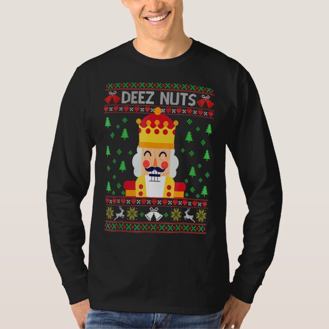 Ugly Christmas Sweater Deez Nuts Nutcracker Funny  (Front)