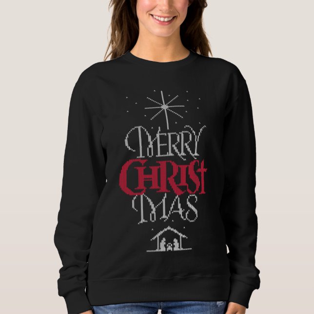 Ugly Christmas Sweater Design Christian Religious (Front)