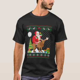 Ugly Christmas Sweater Design Funny Santa Riding M