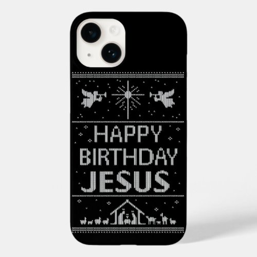 Ugly Christmas Sweater Design Happy Birthday Jesus Case_Mate iPhone 14 Case