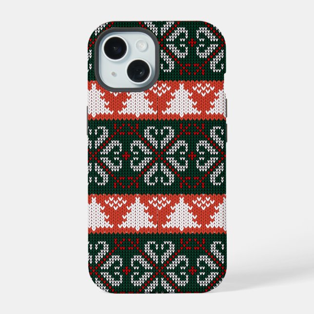 Ugly Christmas Sweater Festive Holiday Iphone Case (Back)