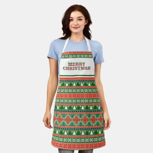 Ugly Christmas Sweater  Fun Holiday Apron