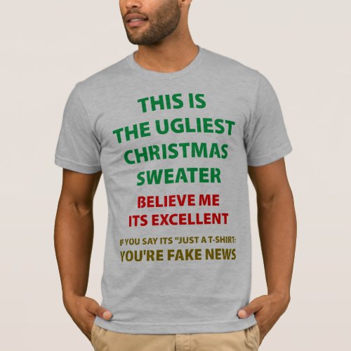 Ugly Christmas Sweater Funny Anti Trump Tee