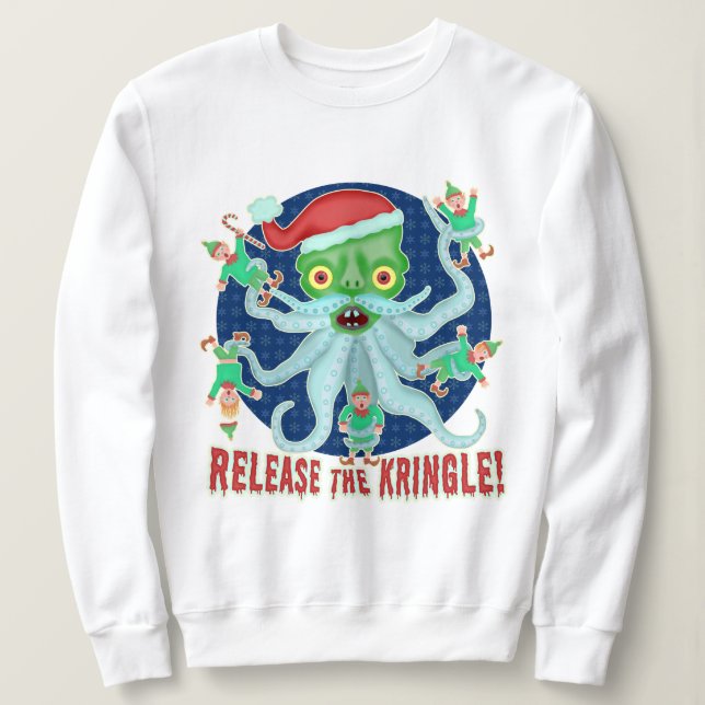 Ugly Christmas Sweater Funny Release the Kringle (Design Front)