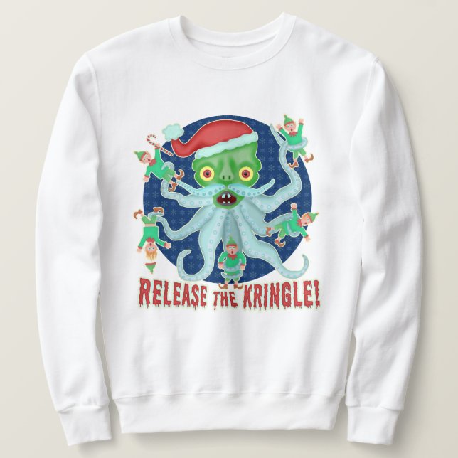 Ugly Christmas Sweater Funny Release the Kringle (Design Front)