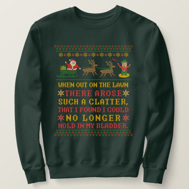 Ugly Christmas Sweater Funny Twas the Night Before (Design Front)