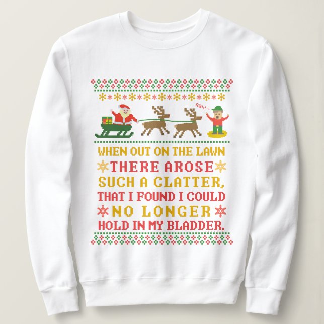 Ugly Christmas Sweater Funny Twas the Night Humor (Design Front)