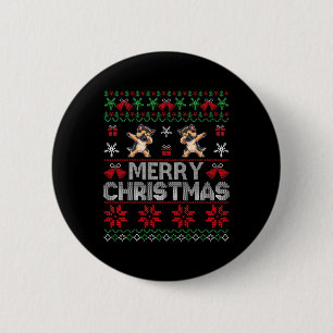 Ugly Christmas Sweater German Shepherd Xmas Dog Fa Button