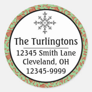 Ugly Christmas Sweater Hat Scarf Return Address Classic Round Sticker