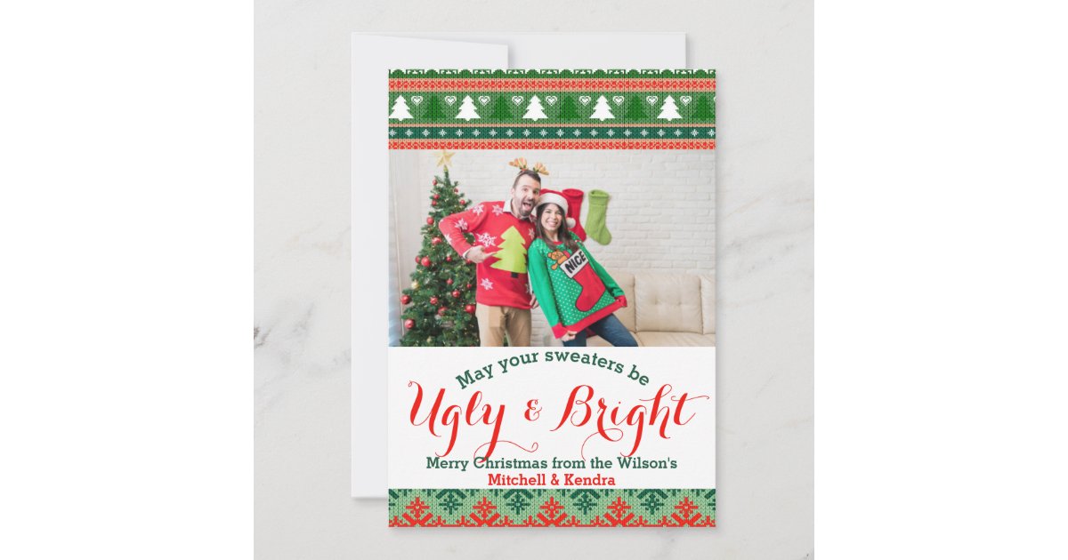 Ugly Christmas Sweater Holiday Card | Zazzle