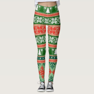 Ugly Christmas Sweater Holiday Leggings