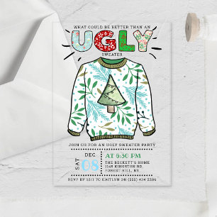Ugly Christmas Sweater Holiday Party Acrylic Invitations